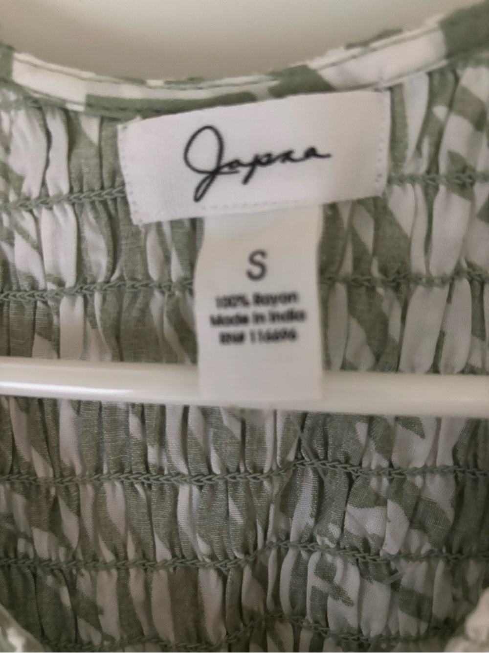 Joie Olive Green Smocked V-Neck Peplum Top - Picture 2 of 3